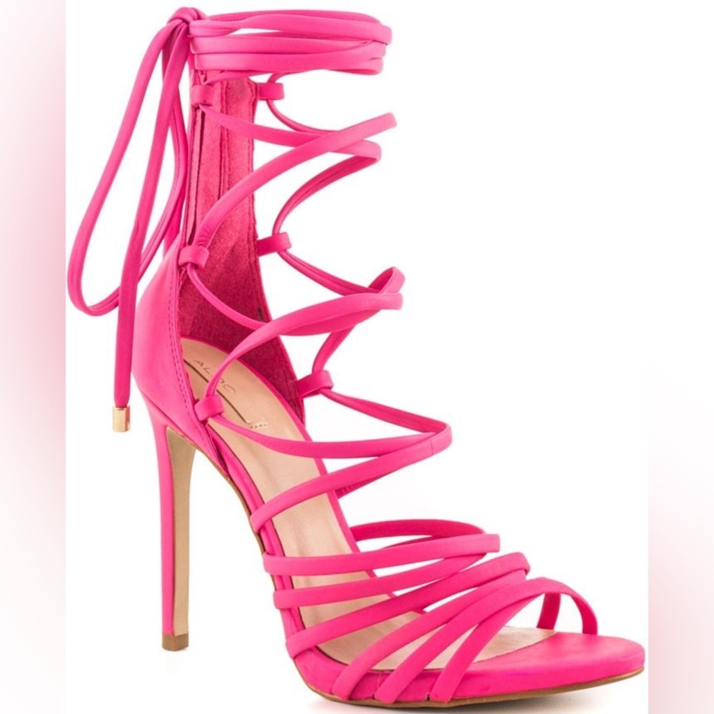 Elegant Pink Strappy Heels
